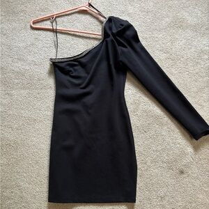 size XS black 1 shoulder mini dress